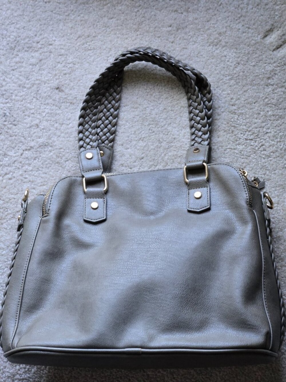 Antik Kraft Olive Green Soft Vegan Leather Crossbody Bag Adjustable 3 Sections